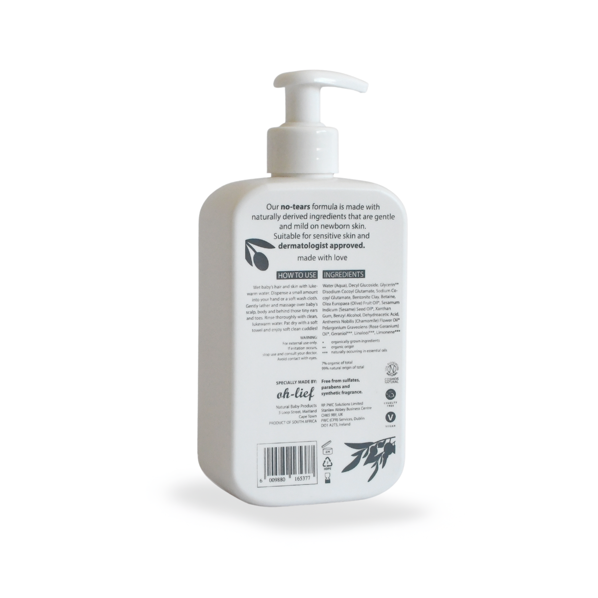 Oh-lief Natural Olive Baby Shampoo - 400ml