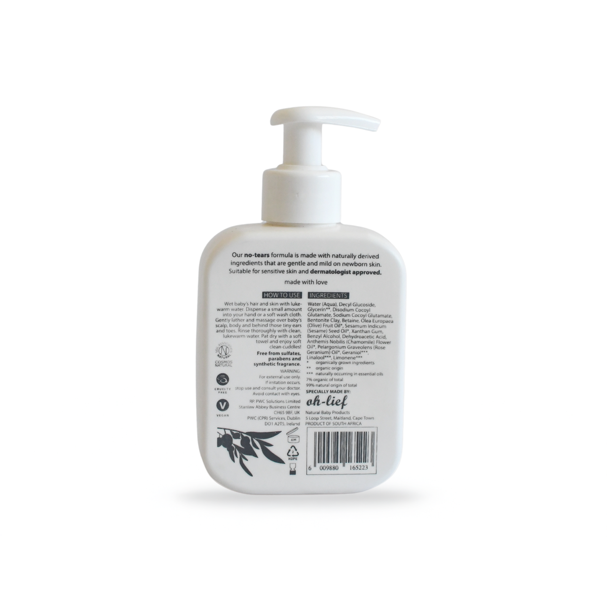 Oh-lief Natural Olive Baby Shampoo - 200ml